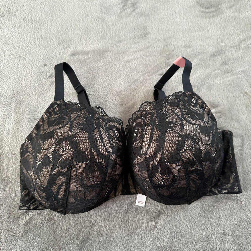 Black Lace Full-Coverage Women's Bra